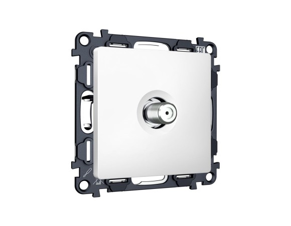 Комплект механизма TV розетки SAT 5-2400MHz 3.5dB Alfa Белый матовый Quant Ambrella Volt MA133050 (AP1330, VM215)