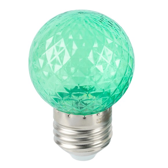 Лампа светодиодная Feron LB-385 шар зеленый прозрачный E27 1W 230V 52163