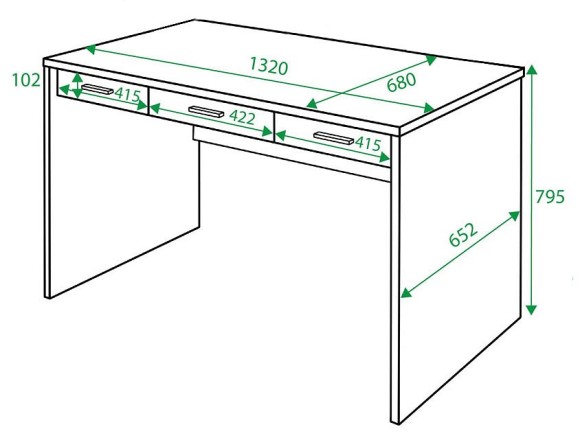 Стол письменный Домино СП-82С MER_SP-82S_SHK