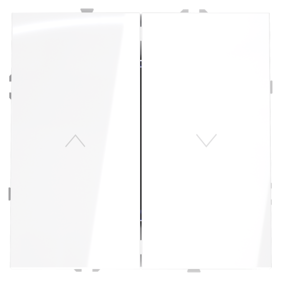 Выключатель встраиваемый Voltum S70 для жалюзи 10А, (белый глянцевый) VLS020701