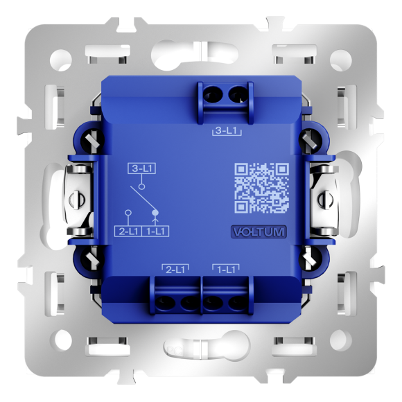 Выключатель встраиваемый Voltum S70 для жалюзи 10А, (белый глянцевый) VLS020701