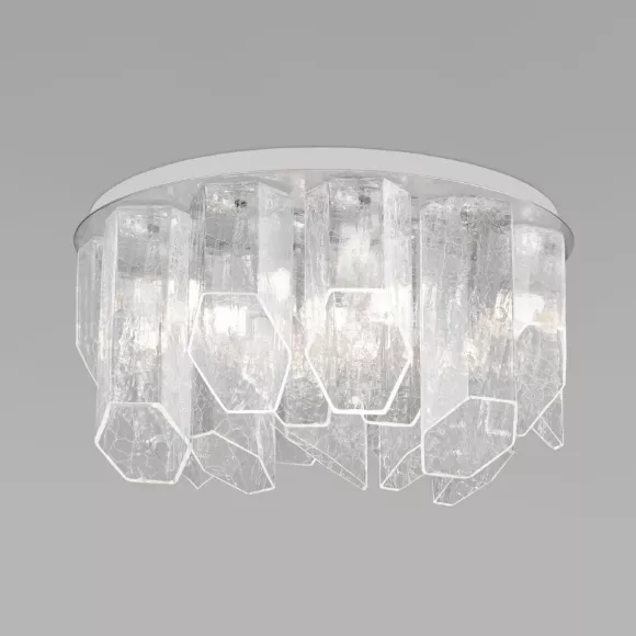 Потолочная люстра Bogate's Iceberg 381/10 Smart a069620, Никель, Прозрачный, Металл, крупный план Потолочная люстра Bogate's Iceberg 381/10 Smart a069620, Никель, Прозрачный, Металл, крупный план
