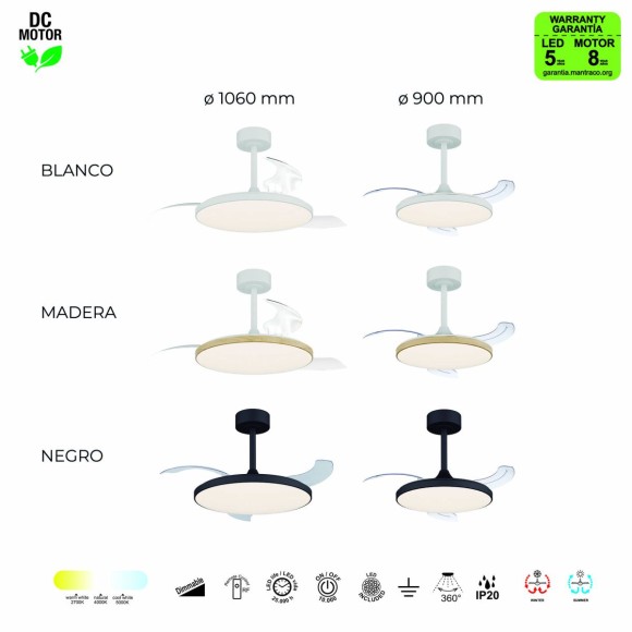 Люстра-вентилятор Mantra Slim Fan 9056