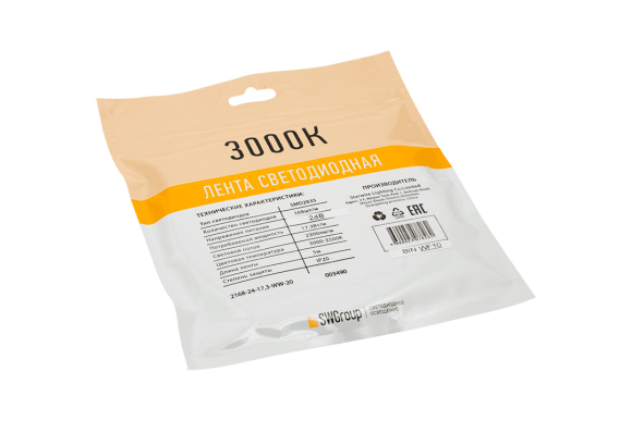 Светодиодная лента SWG SWG2P168-24-17.3-WW-20 003490