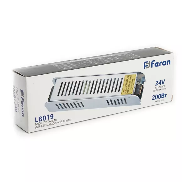 Трансформатор для светодиодной ленты Feron LB019 200Вт 24В IP20 48047