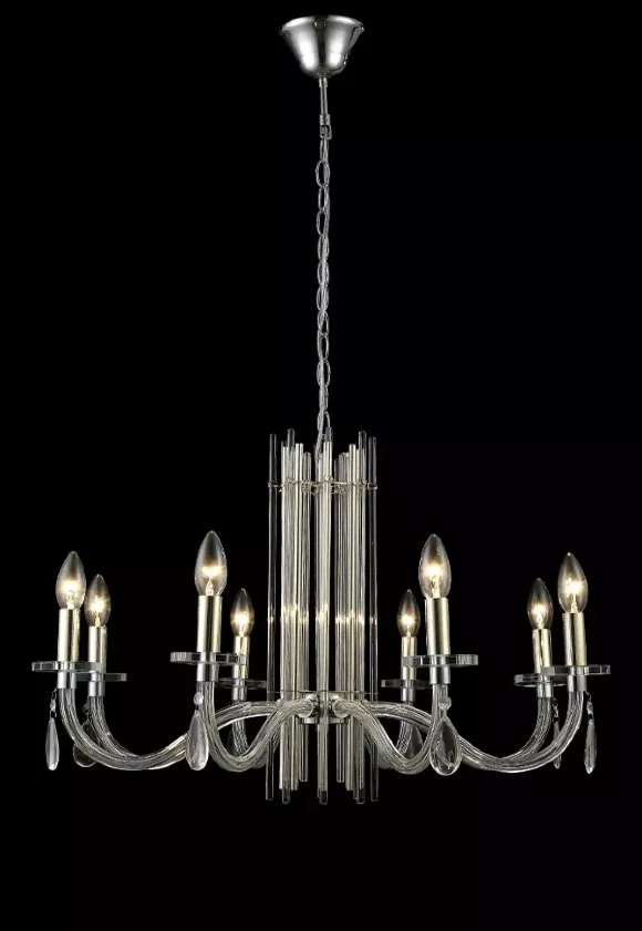 Подвесная люстра Crystal Lux AURELIO SP8 GOLD+CHROME/TRANSPARENT, декоративные элементы крупным планом Подвесная люстра Crystal Lux AURELIO SP8 GOLD+CHROME/TRANSPARENT, декоративные элементы крупным планом