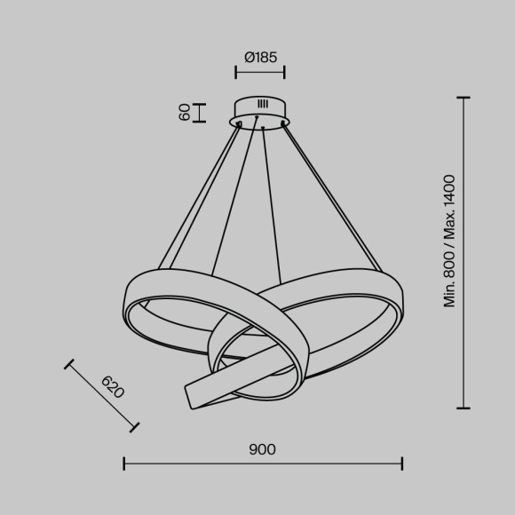 Подвесная светодиодная люстра Modelux MS.9030.900 BS