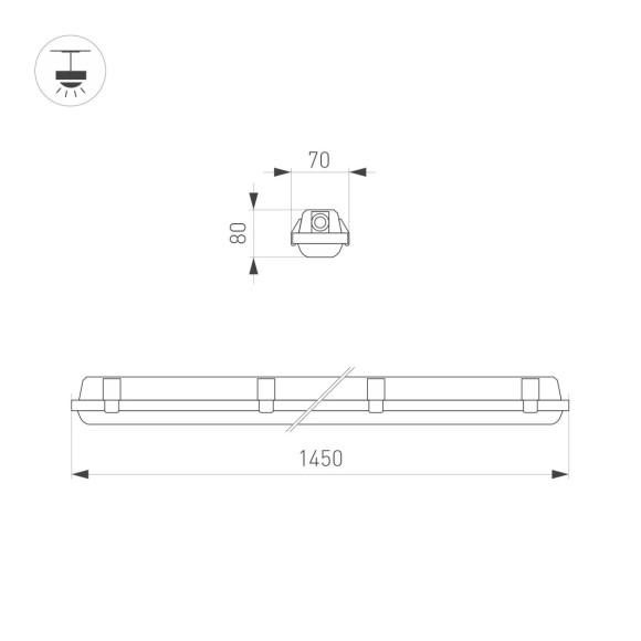 Светильник Arlight ALT-DALLAS-L1550-50W Day4000-MIX (WH, 120 deg, 230V) (IP66 Пластик) 055196