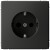 Розетка с заземлением со шторками, 16А, механизм, быстрозажим. клем. Systeme Electric ArtGallery Базальт GAL001445S