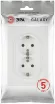 Розетка Эра Galaxy 15-2104-08 с заземлением двойная 2X2P+E Schuko 16А-250В IP20 белый матовый Б0070691
