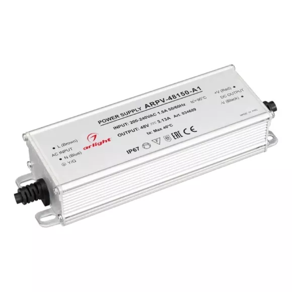 Блок питания Arlight ARPV-48150-A1 48V 150W IP67 034689 Блок питания Arlight ARPV-48150-A1 48V 150W IP67 034689