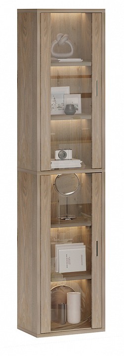 Шкаф-витрина Домино СУ(ш1в2)+2ФС MER_SUsh1v2-2FS-N-nelson