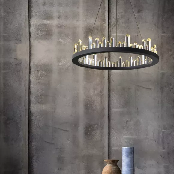 Подвесная люстра ImperiumLoft Quartz 179754-26, Прозрачный, Черный, Металл