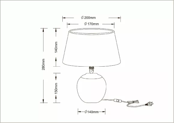 Настольная лампа Arte Lamp Scheat A5033LT-1WH, Белый, Керамика, Ткань