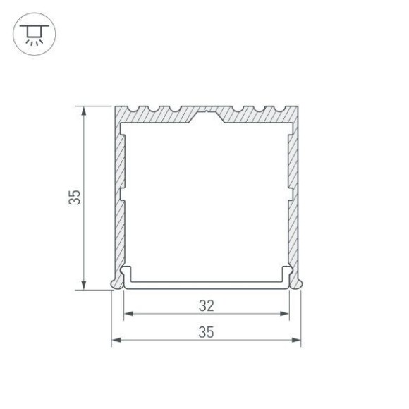Алюминиевый профиль Arlight ARH-Power-W35-3000 Anod 036136