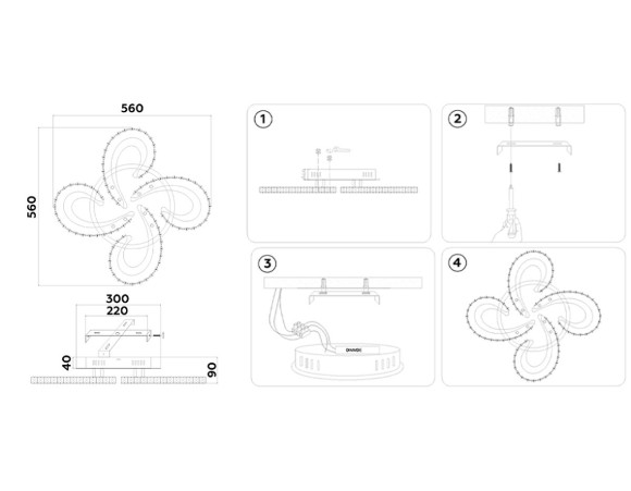 Потолочная светодиодная люстра с пультом управления Ambrella Light Ice FA1702