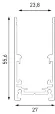 Схема размеров шинопровод накладной Lumker SY-LINK-20S1-2.5-WH 019271
