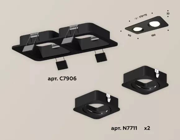 Встраиваемый поворотный светильник Ambrella Light Techno XC7906010 (C7906, N7711) Встраиваемый поворотный светильник Ambrella Light Techno XC7906010 (C7906, N7711)