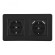 Розетка двойная (двухпостовая) с/з и шторками + USB Arte Milano SET16-2-47-1-40-1 black