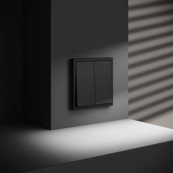 Выключатель с самовозвратом двухклавишный Voltum S70 VLS020608