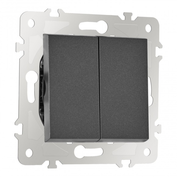 Выключатель двухклавишный проходной Arte Milano 203.32-2.black