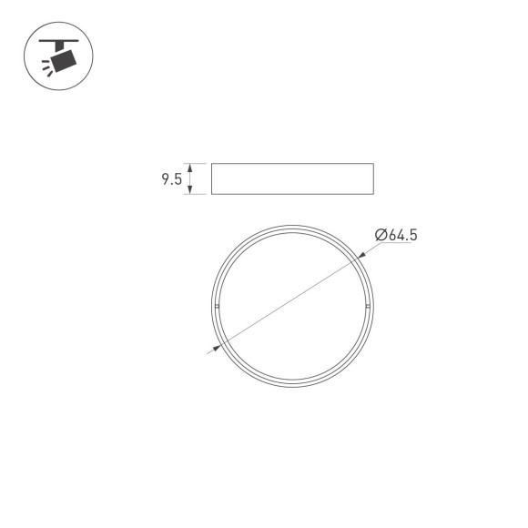 Насадка Arlight LGD-ARTIFACT-OVAL-LENS-R65 (BK) (Металл) 057148