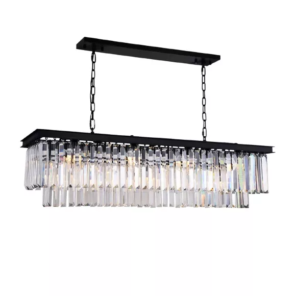 Подвесная люстра Delight Collection 1920s Odeon KR0387P-10C/P black/clear, Черный, Прозрачный, Металл