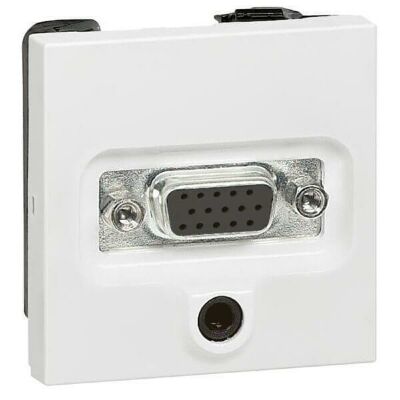 Розетка аудио/видео HD15+Jack3.5 Legrand Valena белая 770082