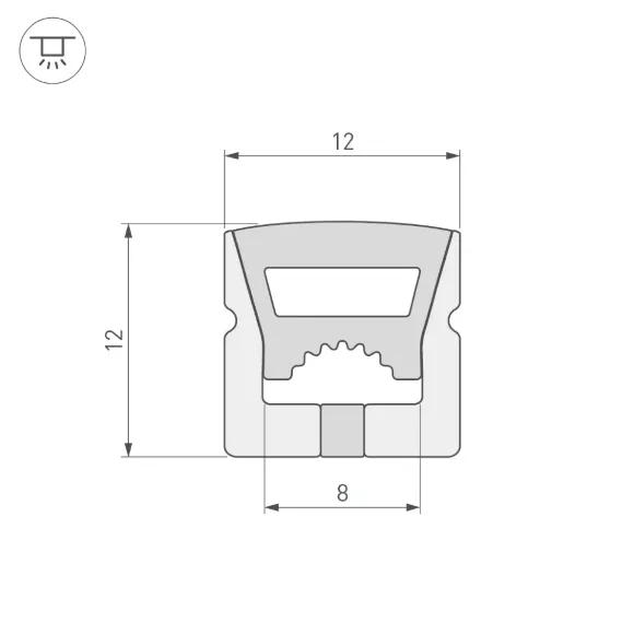 Силиконовый профиль Arlight WPH-FLEX-1212-TOP-S8-5m WHITE 040285 Силиконовый профиль Arlight WPH-FLEX-1212-TOP-S8-5m WHITE 040285
