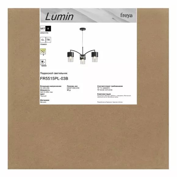 Подвесная люстра Freya Lumin FR5515PL-03B, Модерн, Прозрачный