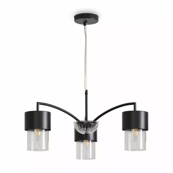 Подвесная люстра Freya Lumin FR5515PL-03B, Модерн, Прозрачный, Черный
