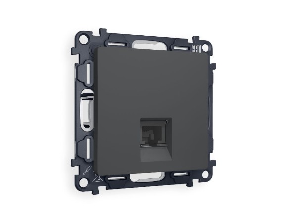 Комплект механизма телефонной розетки RJ-11(4P4C) со шторкой Ambrella Volt Alfa MA912030