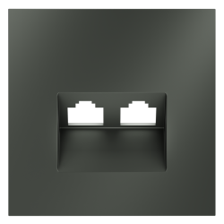 Накладка для розетки компьютерной двойной RJ45+RJ45 кат.6 Voltum S70 (титан) VLS001406