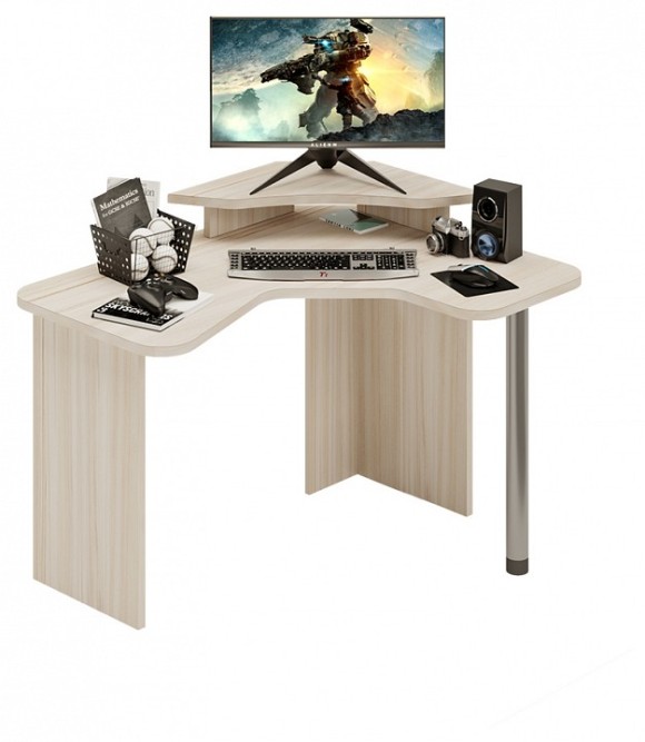 Стол компьютерный Домино Lite СКЛ-ИгрУгл120 MER_SKL-IgrUgl120-K-NKIL-UGL-K-R