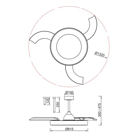 Люстра-вентилятор Mantra Niseko Fan 9057