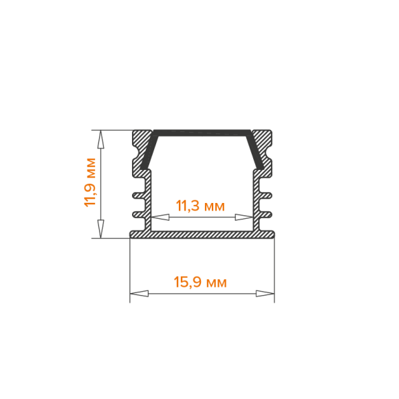 Профиль накладной Wolta WAP-S-16/12/2000-B
