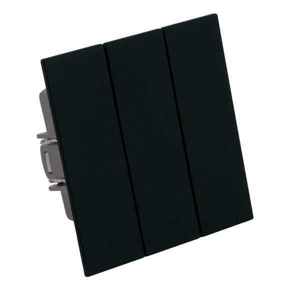 Выключатель 3-клавишный (механизм) Stekker Мия 250В 10А RSW10-3108-05 черный бархат 50444