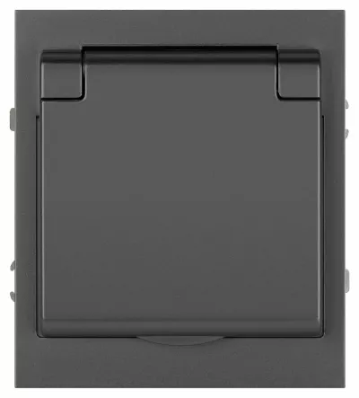 Розетка Эра Arktik 16-2103-06 с заземлением 2P+E Schuko со шторками с крышкой 16А-250В графит Б0070439