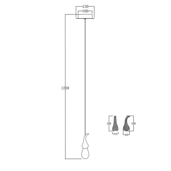 Подвесной светильник Delight Collection Seed OMG07287-1 C1 gold