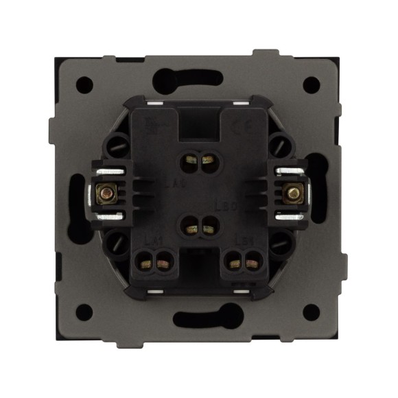 Механизм выключателя двухклавишный непроходной Arlight SWT-TENDO-MK02-PL-BK (230V, 10A) 054059