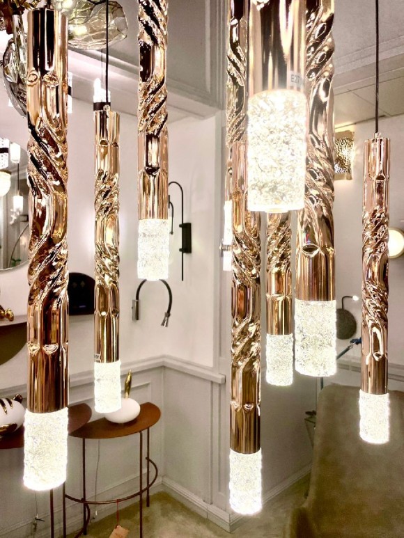 Подвесная светодиодная люстра Delight Collection OM2365 OM2365-F10 gold