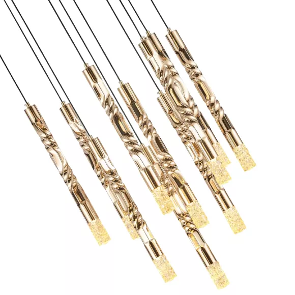 Подвесная люстра Delight Collection OM2365-F10 gold, светодиодный модуль