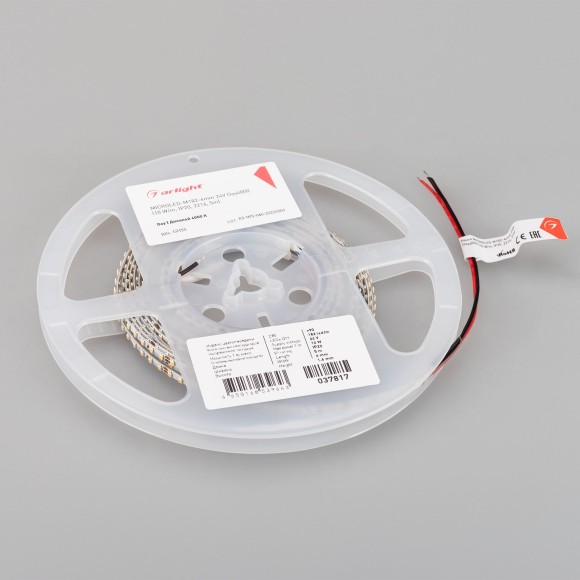 Светодиодная лента Arlight MICROLED-M182-4mm 24V Day4000 (10 W/m, IP20, 2216, 5m) 037817
