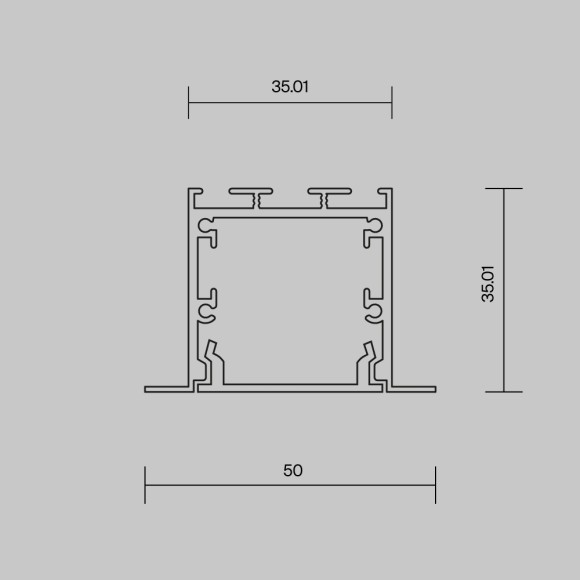 Алюминиевый профиль встраиваемый с накладным фланцем 50x35 Maytoni Led Strip ALM-5035T-B-2M 632012