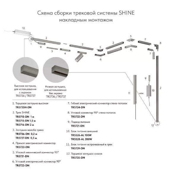Внешний блок питания для трека Denkirs Shine Base 150Вт DC48 IP20 TR5739-DN, Никель Внешний блок питания для трека Denkirs Shine Base 150Вт DC48 IP20 TR5739-DN, Никель