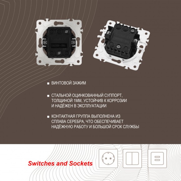 Выключатель одноклавишный Arte Milano 203.30-1.shampan