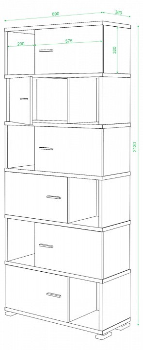 Тумба комбинированная Домино нельсон СБ-30/6 MER_SB-30_6_N