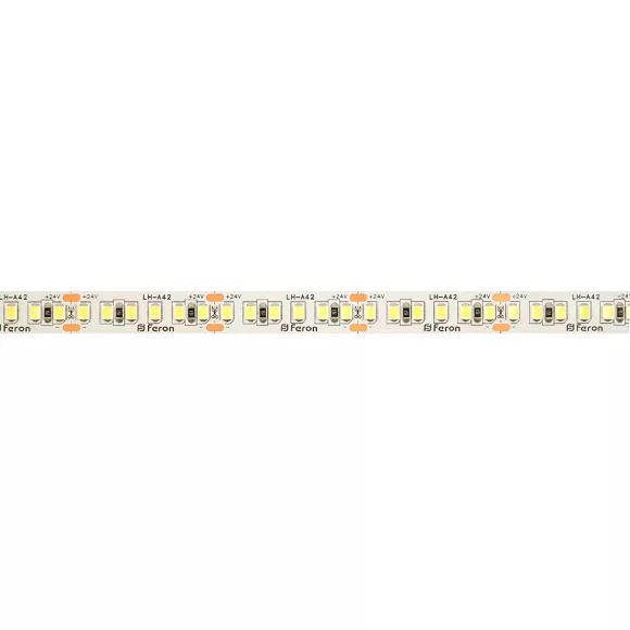 Светодиодная лента 24V Feron LS502, 180*SMD2835, 16W/m, IP20, 3000К (теплый белый) 53089 Светодиодная лента 24V Feron LS502, 180*SMD2835, 16W/m, IP20, 3000К (теплый белый) 53089