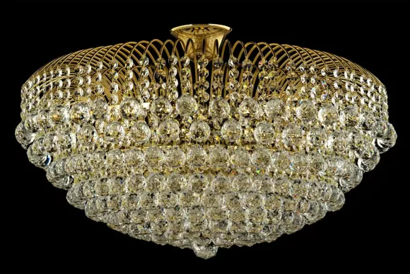Люстра на штанге Arti Lampadari Empoli E 1.2.80.100 G, Золото, Прозрачный, Металл, крупный план