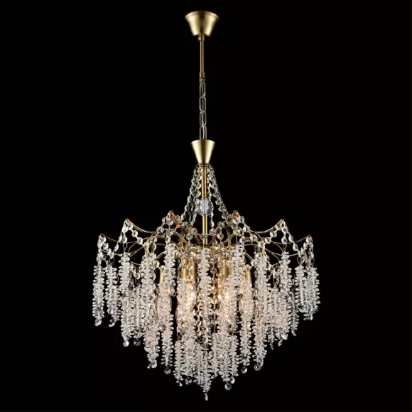 Подвесная люстра Lumion Kristina 8243/6, Латунь, Прозрачный, Металл, крупный план Подвесная люстра Lumion Kristina 8243/6, Латунь, Прозрачный, Металл, крупный план